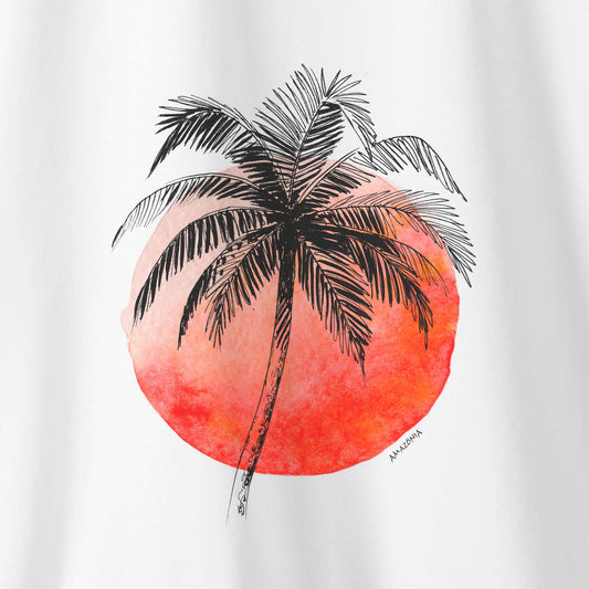 Camiseta Amazônia SUNSET PALM - BRANCO - cód 0581