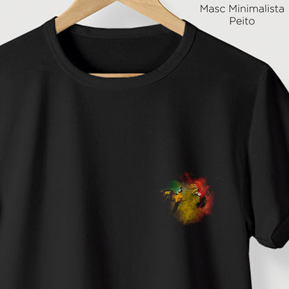 Camiseta Amazônia ARARAS COLORIDAS - PRETO - cód 0583