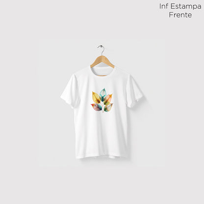 Camiseta Amazônia AQUARELA FLORA - BRANCO - cód 0594