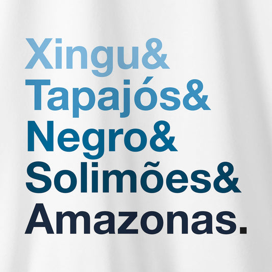 Camiseta Amazônia RIOS DA AMAZÔNIA - BRANCO - cód 0595