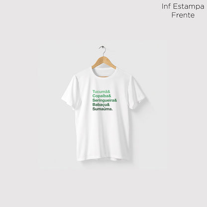 Camiseta Amazônia ÁRVORES DA AMAZÔNIA - BRANCO - cód 0597
