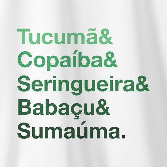 Camiseta Amazônia ÁRVORES DA AMAZÔNIA - BRANCO - cód 0597