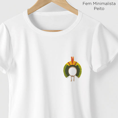 Camiseta Amazônia COCAR AQUARELA - BRANCO - cód 0659