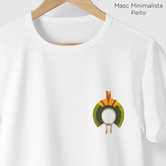 Camiseta Amazônia COCAR AQUARELA - BRANCO - cód 0659