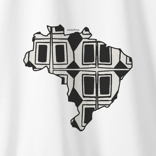 Camiseta Amazônia BRASIL INDÍGENA - BRANCO - cód 0674