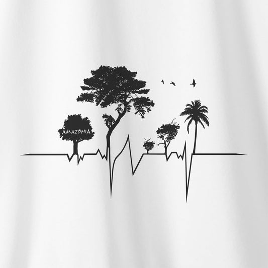 Camiseta Amazônia ELETROCARDIO - BRANCO - cód 0677