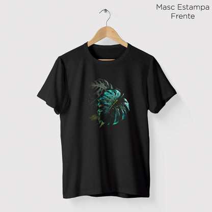 Camiseta Amazônia MONSTERA NEON - PRETO - cód 0678