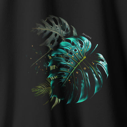 Camiseta Amazônia MONSTERA NEON - PRETO - cód 0678