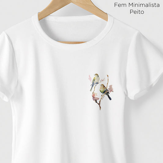 Camiseta Amazônia COLAGEM PÁSSAROS - BRANCO - cód 0692