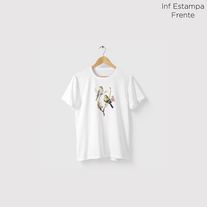Camiseta Amazônia COLAGEM PÁSSAROS - BRANCO - cód 0692