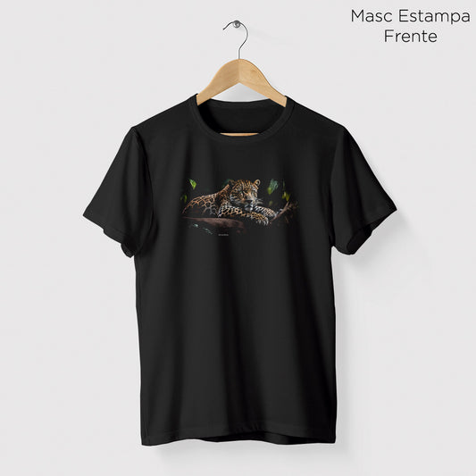 Camiseta Amazônia ONÇA DESCANSANDO - PRETO - cód 0702