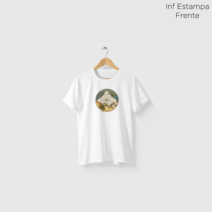 Camiseta Amazônia ELEMENTOS MANDALA - BRANCO - cód 0718