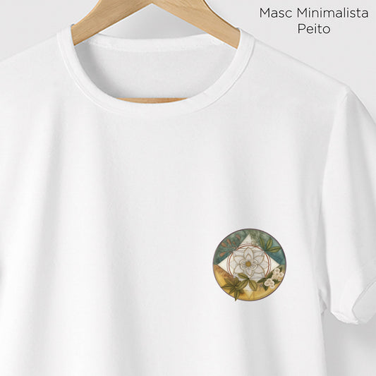 Camiseta Amazônia ELEMENTOS MANDALA - BRANCO - cód 0718