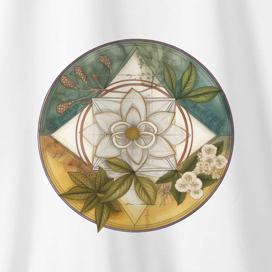 Camiseta Amazônia ELEMENTOS MANDALA - BRANCO - cód 0718