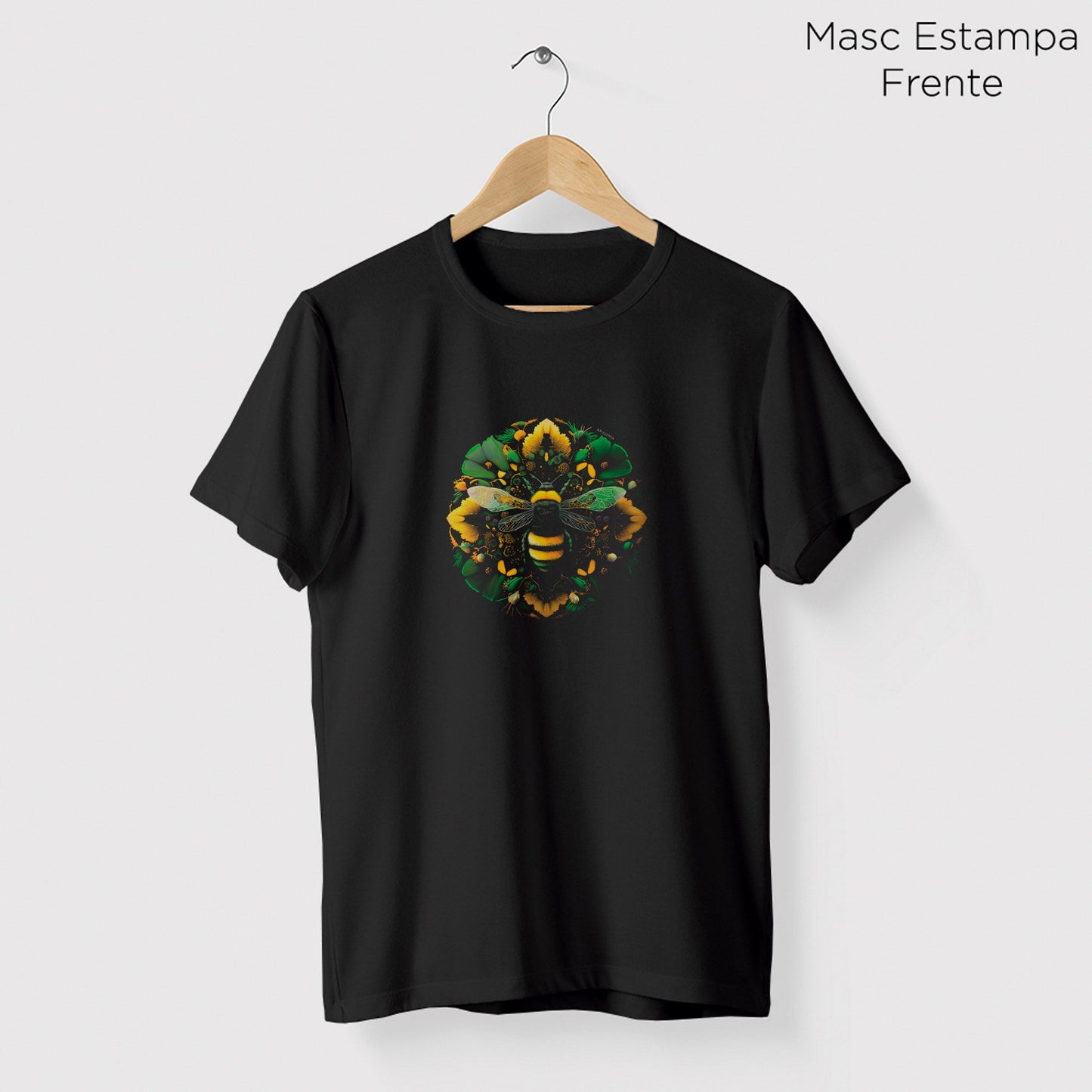Camiseta Amazônia MANDALA ABELHA - PRETO - cód 0751