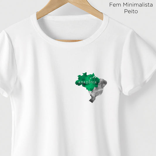 Camiseta Amazônia MAPA AMAZÔNIA - BRANCO  - cód  0768