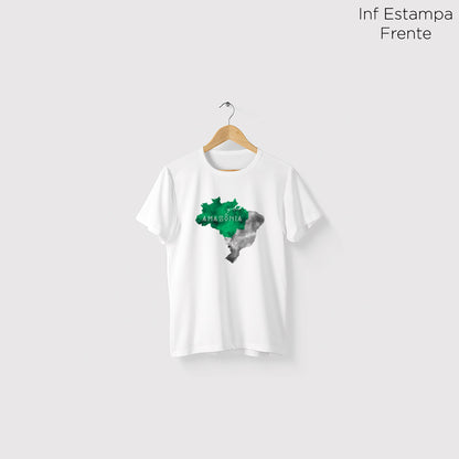 Camiseta Amazônia MAPA AMAZÔNIA - BRANCO  - cód  0768