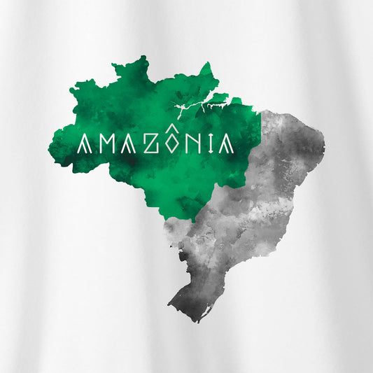 Camiseta Amazônia MAPA AMAZÔNIA - BRANCO  - cód  0768