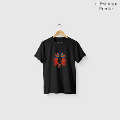 Camiseta Amazônia COCAR GUERREIRO - PRETO - cód 0804