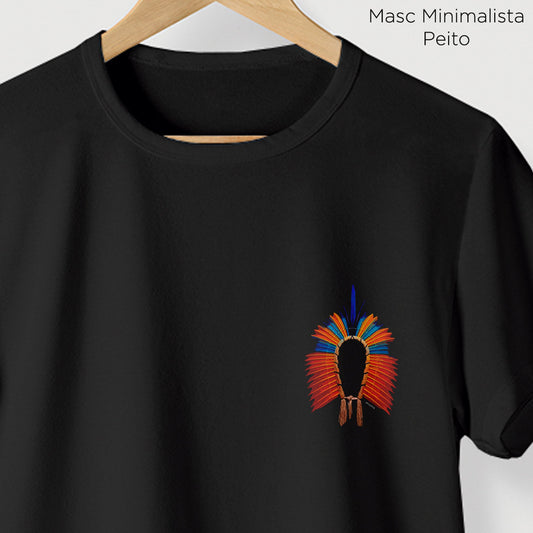 Camiseta Amazônia COCAR GUERREIRO - PRETO - cód 0804
