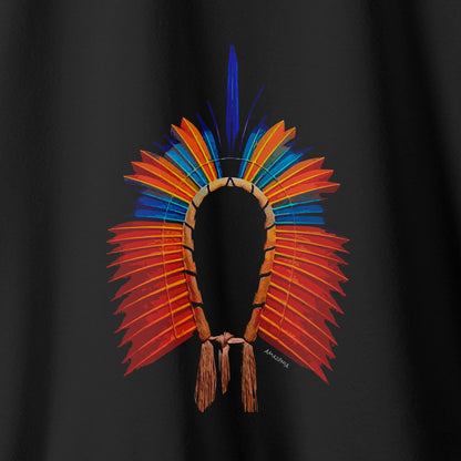 Camiseta Amazônia COCAR GUERREIRO - PRETO - cód 0804