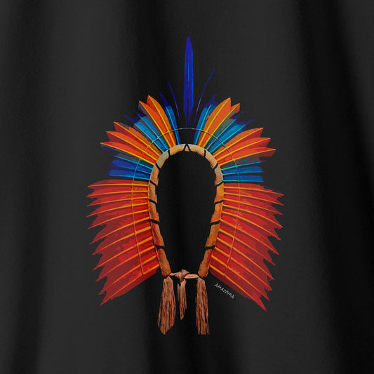Camiseta Amazônia COCAR GUERREIRO - PRETO - cód 0804