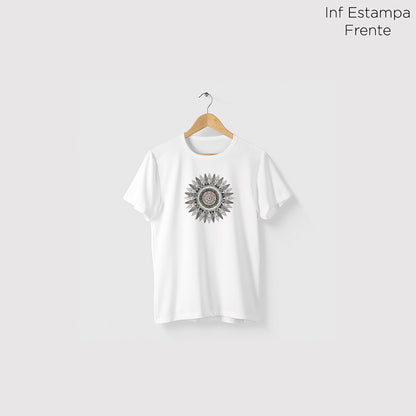 Camiseta Amazônia MANDALA PENAS - BRANCO - cód 1061