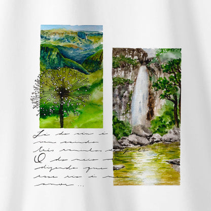 Camiseta Amazônia SERRA DA CANASTRA - CACHOEIRA CASCA D'ANTA - BRANCO - cód 2011