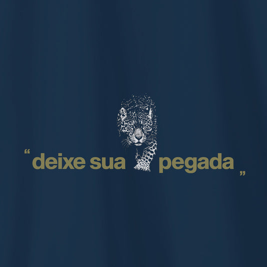 Camiseta Amazônia ONÇAFARI DEIXE SUA PEGADA - AZUL ESCURO - cód 2075