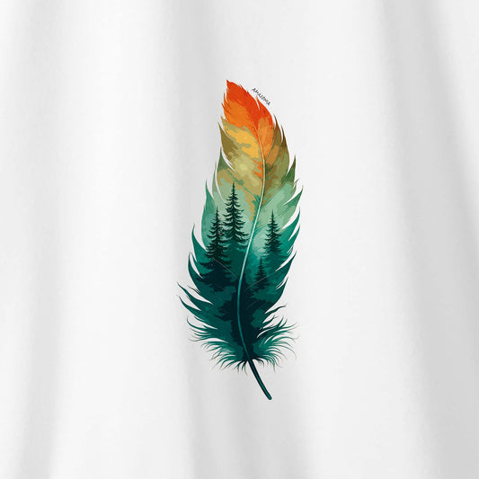 Camiseta Amazônia PENA PAISAGEM - BRANCO - cód 2099