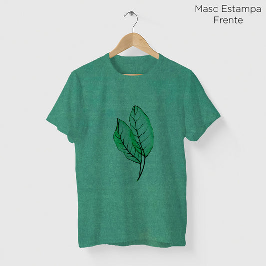 Camiseta Amazônia ISC FOLHAS TRANSPARÊNCIA - VERDE ESTONADO - cód 0493