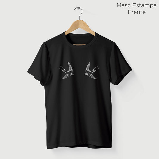 Camiseta Amazônia ANDORINHAS VOANDO - PRETO - cód 10550