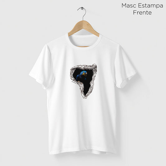Camiseta Amazônia ONÇAFARI ARARA ÁRVORE - BRANCO - cód 2070