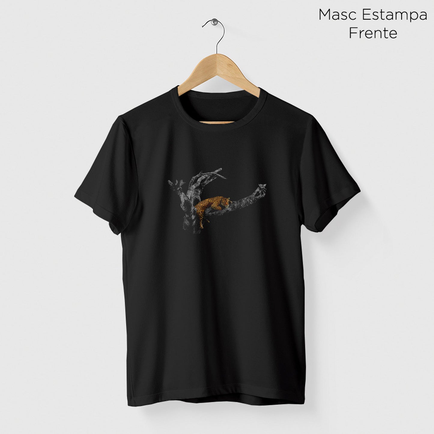 Camiseta Amazônia ONÇAFARI EM PAZ - PRETO - cód 2071