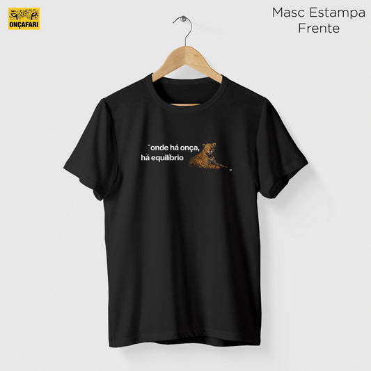 Camiseta Amazônia ONÇAFARI EQUILÍBRIO - PRETO - cód 2076