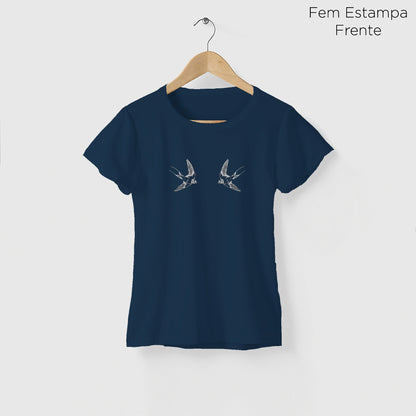 Camiseta Amazônia ANDORINHAS VOANDO - AZUL - cód 10550
