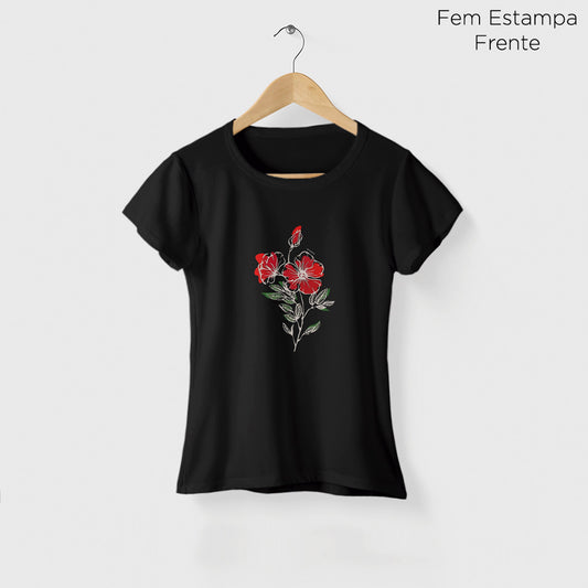Camiseta Amazônia LINE FLOWER – PRETO - cód 2092