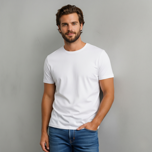 Kit 2 Camisetas Algoodão Ultra Soft Branco - cód L023