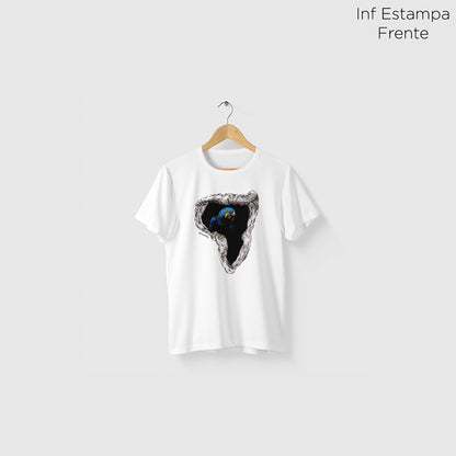 Camiseta Amazônia ARARA ÁRVORE - BRANCO - cód 2070