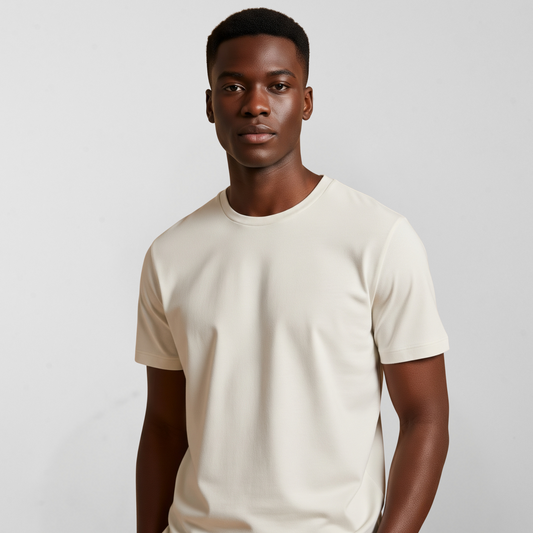 Kit 2 Camisetas Algoodão Ultra Soft Off White - cód L020