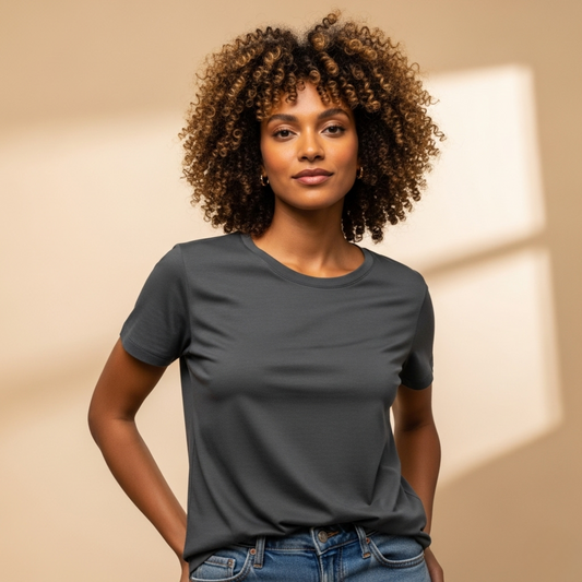 Camiseta Algoodão Ultra Soft Cinza Chumbo - cód LF013