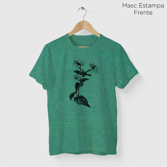 Camiseta Amazônia JALAPÃO - FLOR DA JALAPA - VERDE ESTONADO - cód 10003