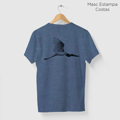 Camiseta Amazônia PANTANAL - TUIUIÚ - AZUL ESTONADO - cód 10009